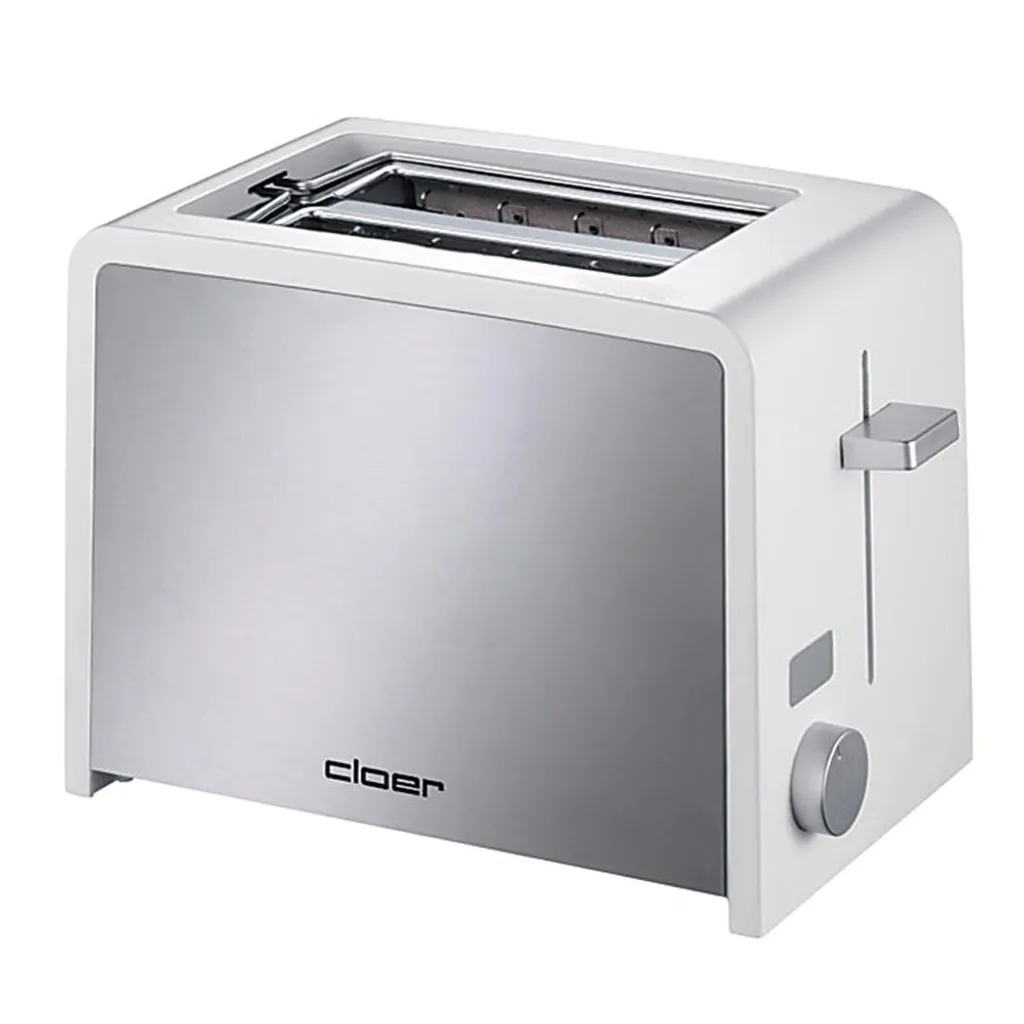 Grille-pain 2 fentes Cloer 3211 blanc avec thermostat réglable en continu