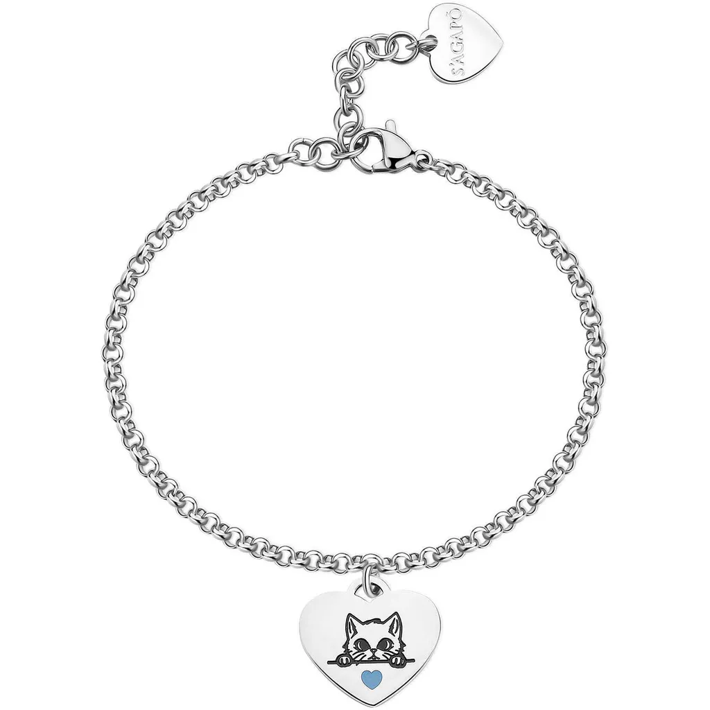 Bracelet Argent Sagapò Be My Family avec Maille fine et Fermoir Sécurisé