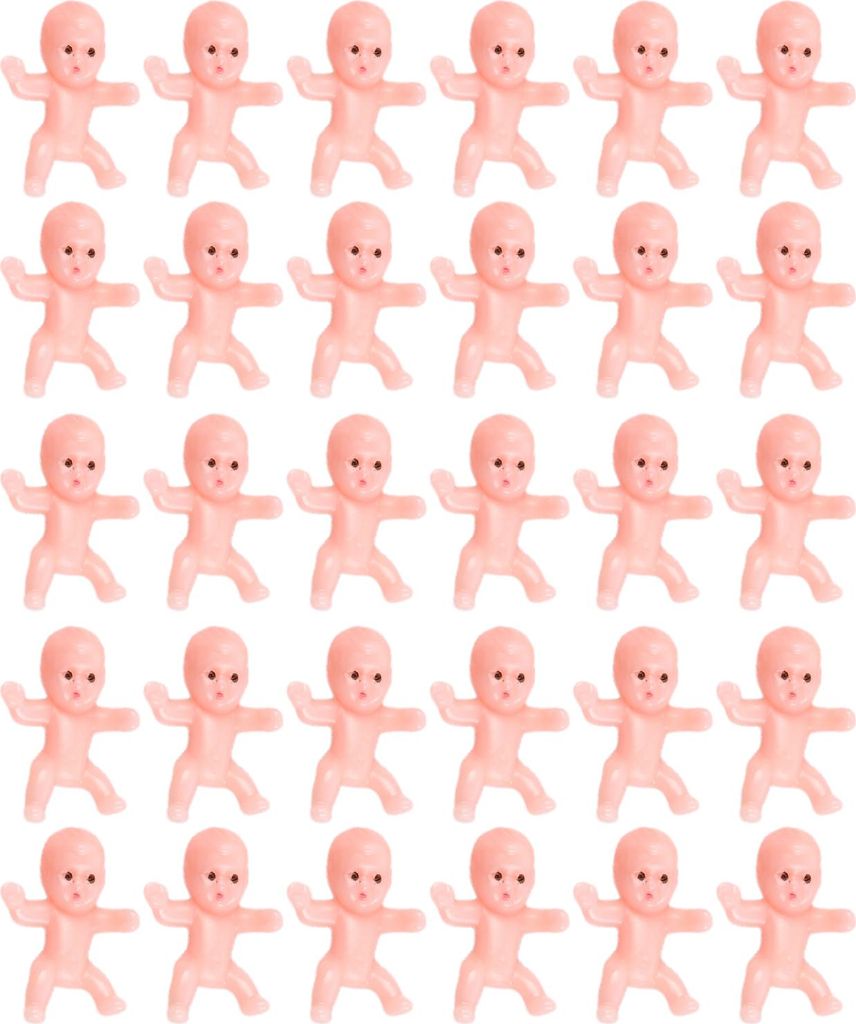 30 Stück Mini-Babyfiguren, wiederverwendbare Baby-Ornamente, nicht essbare Kuchendekorationen für Babypartys, Gender Reveal-Partys, Cupcake-Dekor
