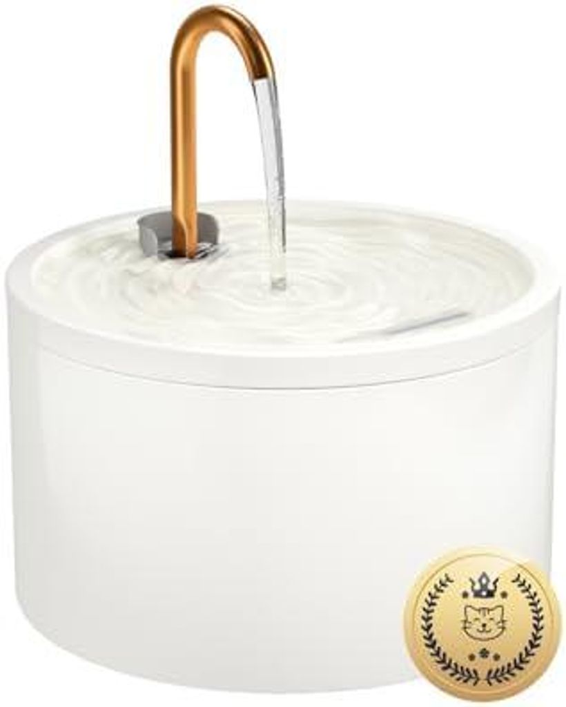 Katzenbrunnen Keramik, Trinkbrunnen für Katze 2.1L, Leiser Produktbild 