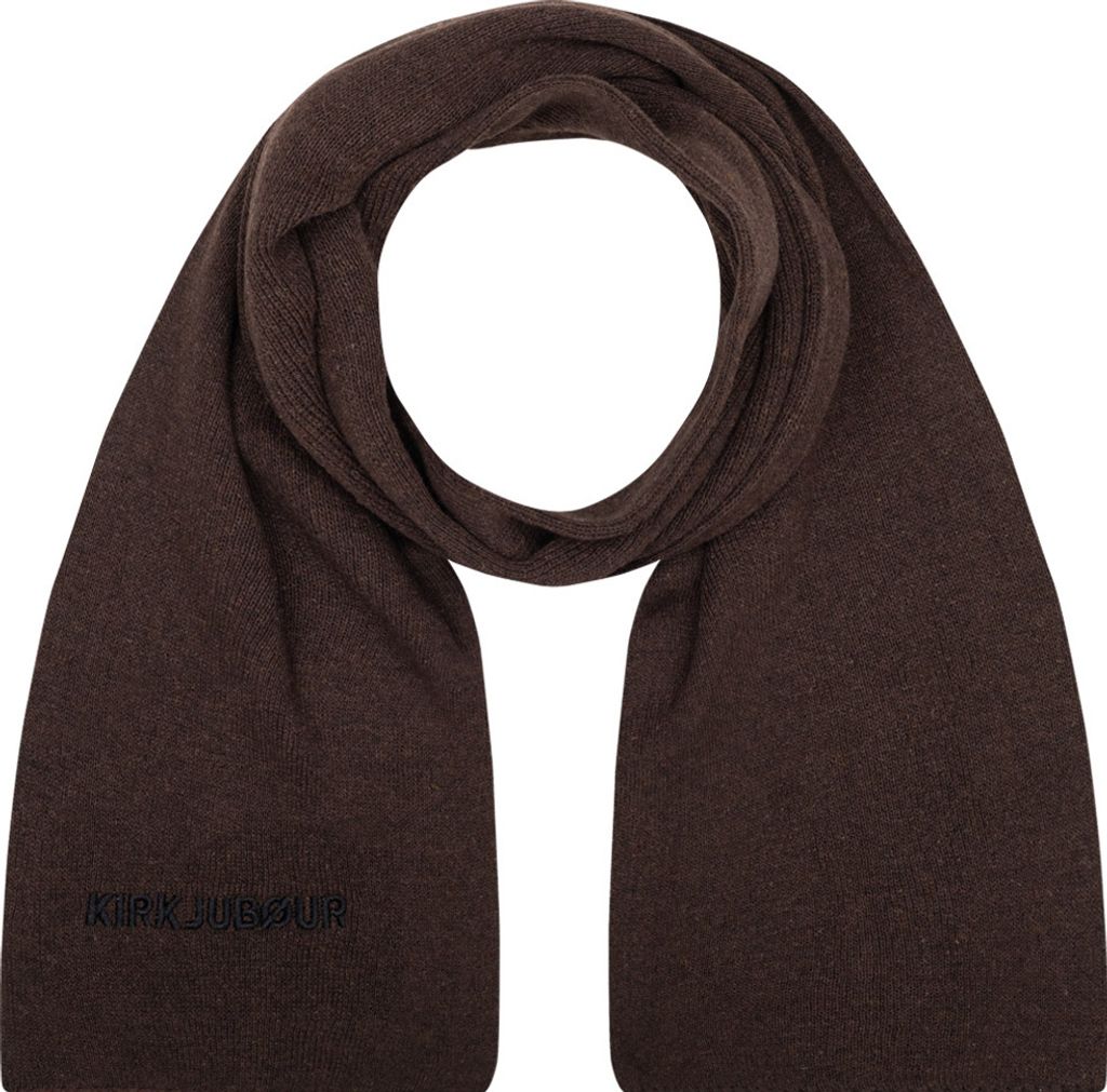 KIRKJUBØUR "Fryse" Strickschal | Weiches & wärmendes Material | Rippenmuster | bequem | Ideal für kalte Tage | 150 x 18,5 cm | braun | KJ-96