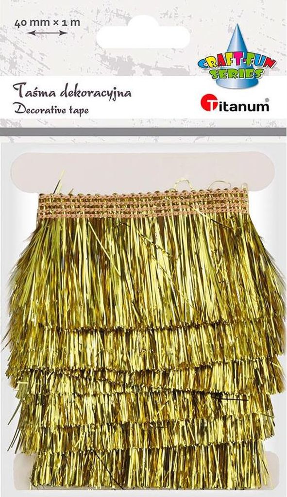 Kunststoffband Quasten 40mmx1m Gold Titanum