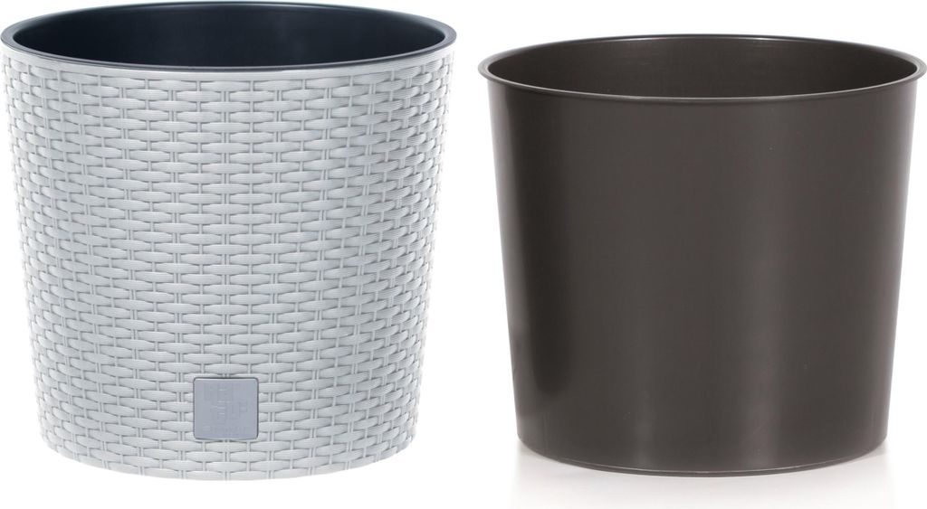 Květináč RATO ROUND s vkladem 25 cm - barva: bílá Immagine del prodotto 