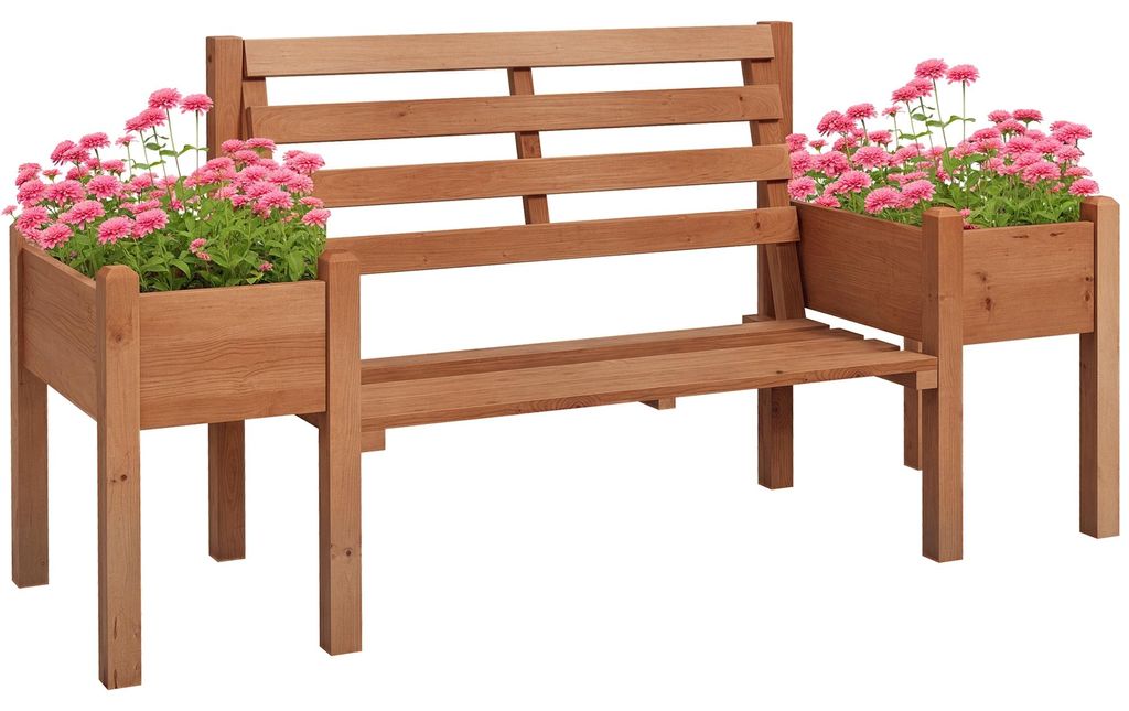 Outsunny Gartenbank 2-Sitzer Sitzbank Holzbank Balkonbank Produktbild 