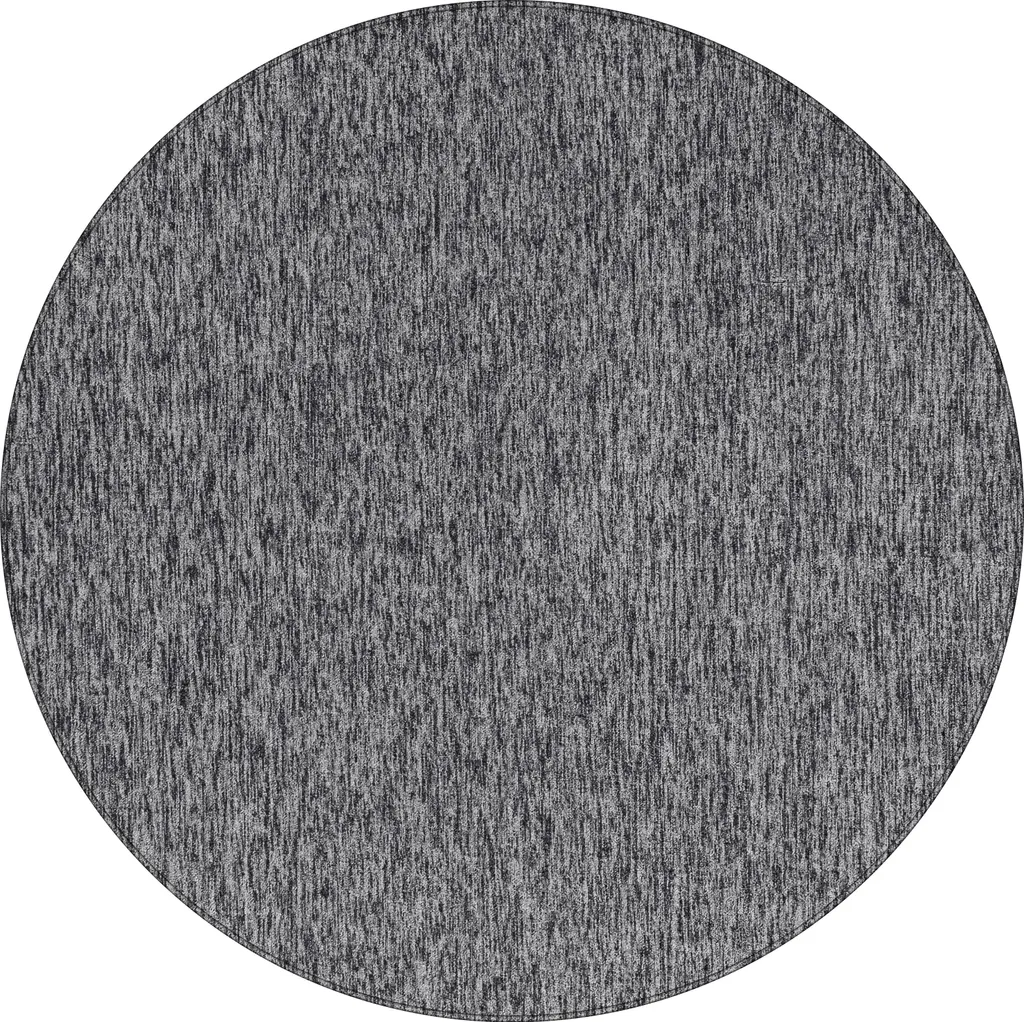 Tapis Rond Bouclé Gris Nizza 120 cm pour Salon et Bureau Contemporain
