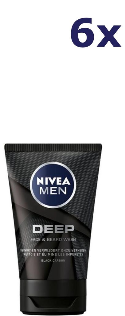 6x Nivea Men Reinigingsgel Gezicht Deep 100 ml