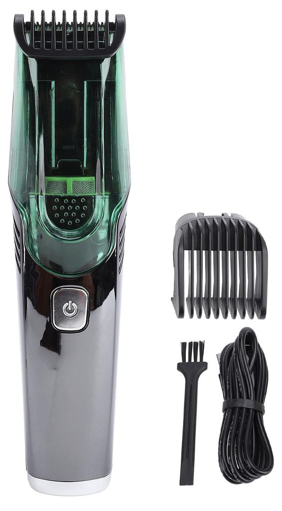 Schnurloser Vakuum-Haarschneider, geräuscharm, starke Leistung, LED-Anzeige, wasserdicht, 1400 mAh, Herren-Pflegeset für Schnurrbart, Koteletten
