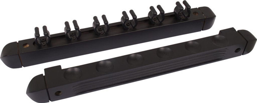Supporto a parete per 6 stecche da biliardo, nero, 2 pezzi Immagine del prodotto 