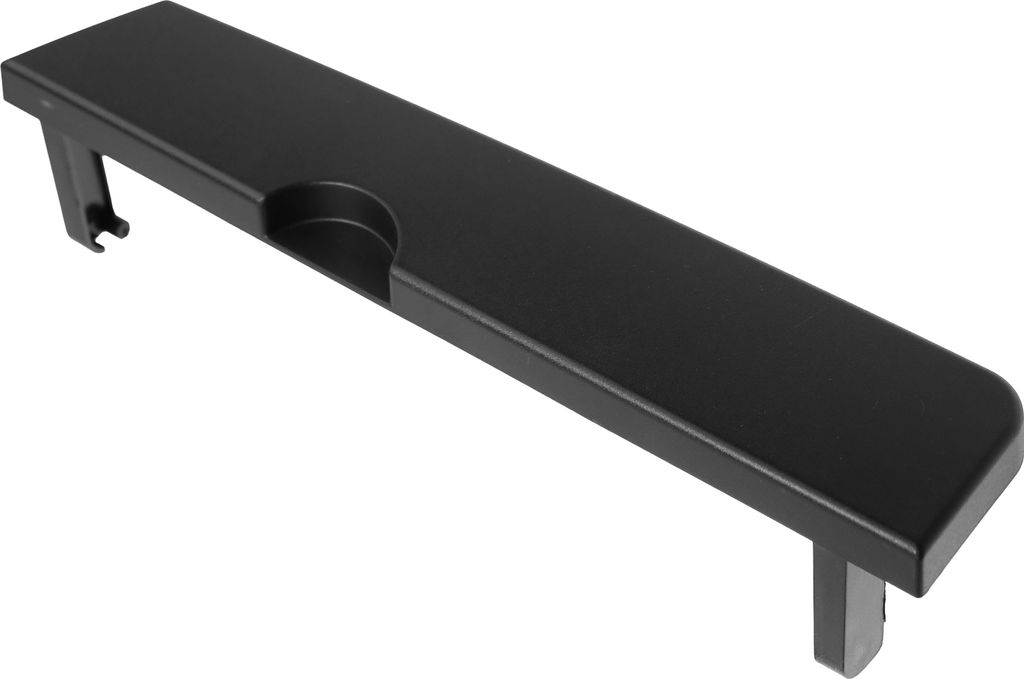 A black plastic coffee machine part, likely a water tank lid, is shown at an angle against a white background.