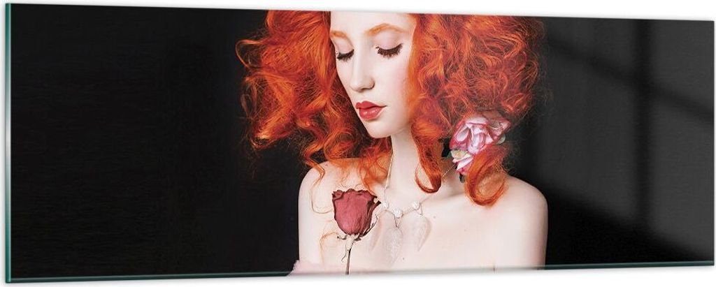 Bilder auf glas - Einteilig - Erz Frau Rose - 90x30cm - Glasbilder - Wandbilder - Bilder - Kunstdruck - zum Aufhängen bereit - Wanddekoration aus ...