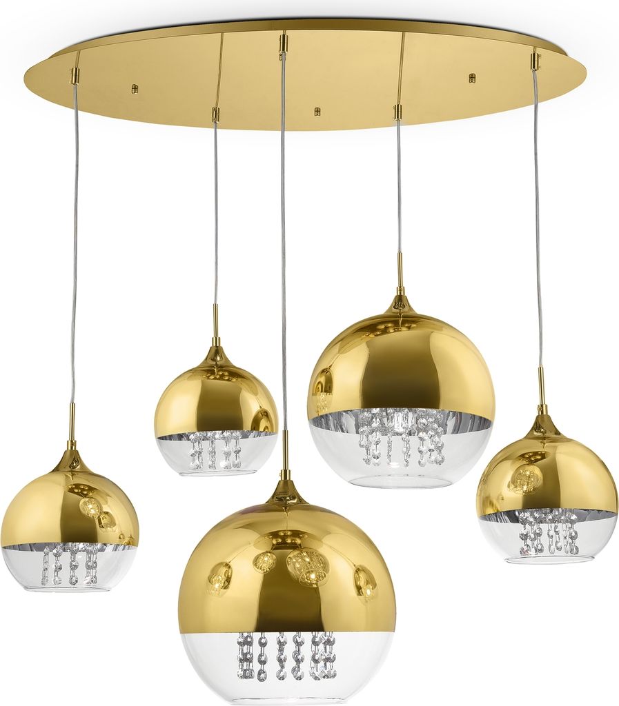 Maytoni Fermi Pendelleuchte P140-PL-170-5-G 5xE27, Gold, aus Metall, exkl. Leuchtmittel
