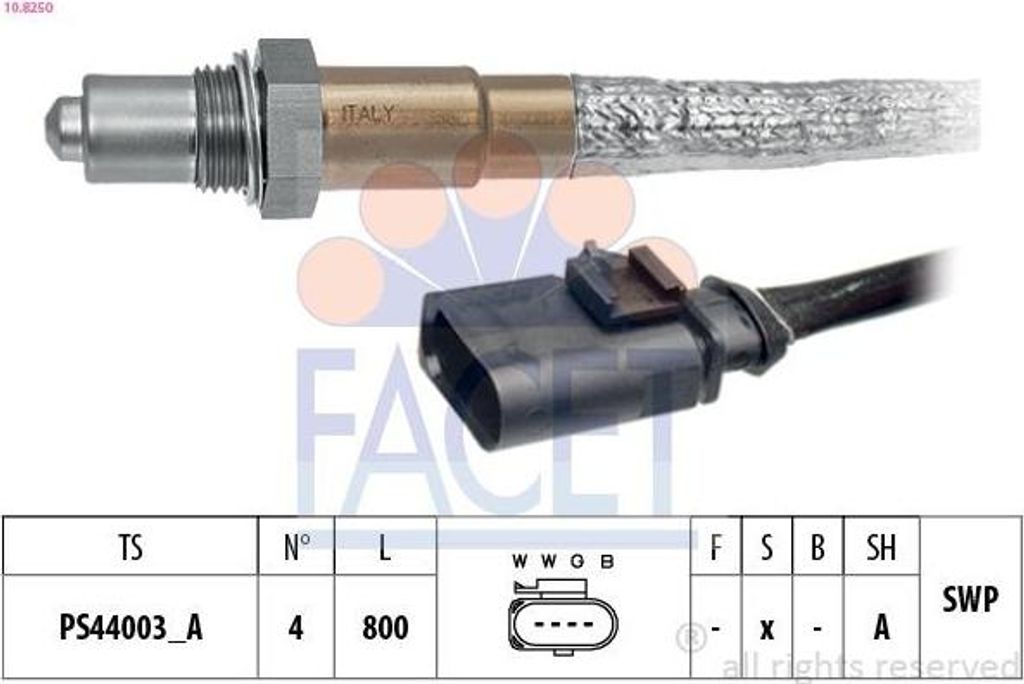 FACET Lambdasonde für VW Golf VII Schrägheck (5G1, BQ1, BE1, BE2) Beheizt Planarsonde 800mm 10.8250