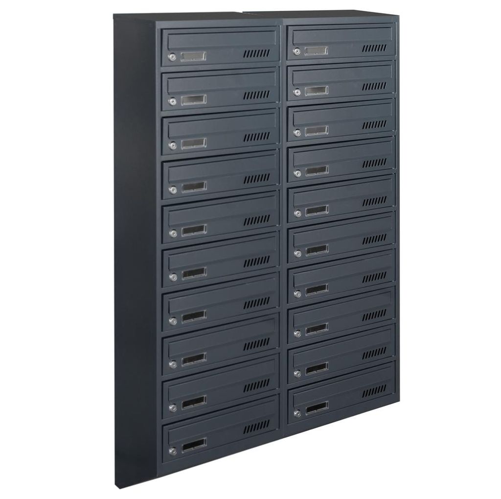 Briefkastenanlage 20er GDS Anthrazit RAL 7016, 20 cm Tiefe Produktbild 