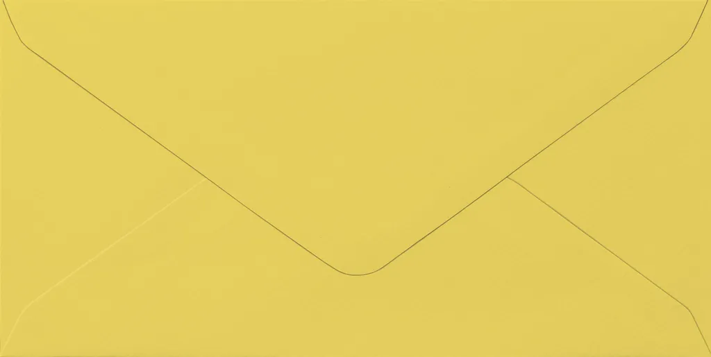 Enveloppes pour faire-part jaune d'or Heyda 110x220 mm style élégant