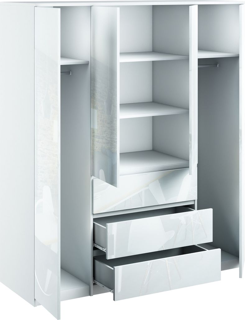 Kleiderschrank Mehrzweckschrank Stauraumkommode Hochschrank Produktbild 2