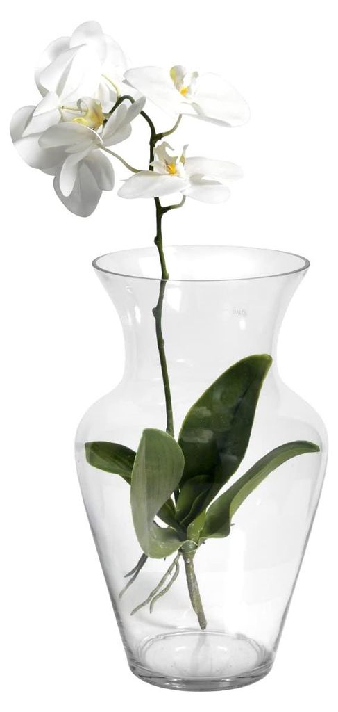 H&H Uniflor Vase aus transparentem Glas, H 40 cm