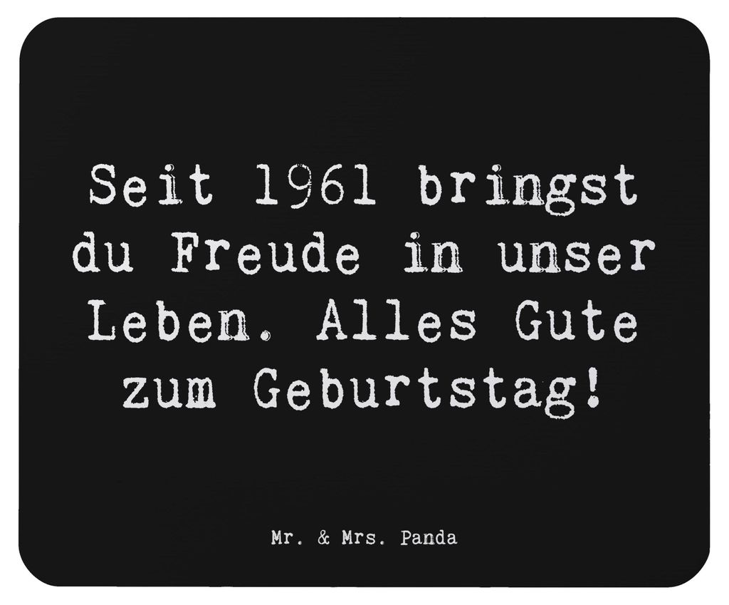 Mr. & Mrs. Panda Mauspad Spruch 1961 Geburtstag - Schwarz - Produktbild 
