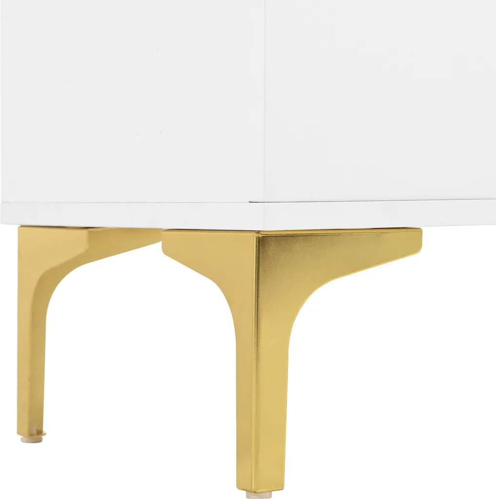 Commode de Rangement Moderne Blanche avec Pieds Métal pour Salon Chic - 8
