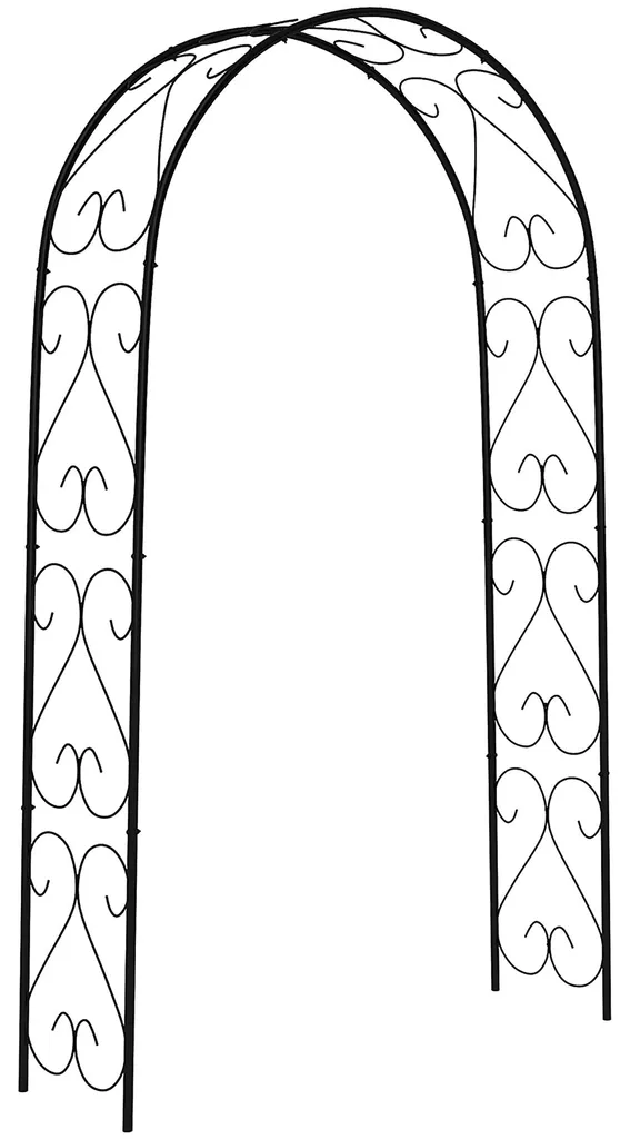 Arche de Jardin Décorative Style Fer Forgé pour Plantes Grimpantes Noire