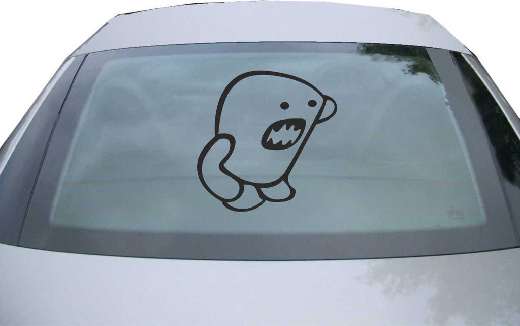 Indigos UG - Aufkleber Heckscheibe & Motorklappe DE6155 - schwarz - 600x596 mm - domo - Auto Scheiben Fenster Heckklappe Tuning Racing JDM - Die cut