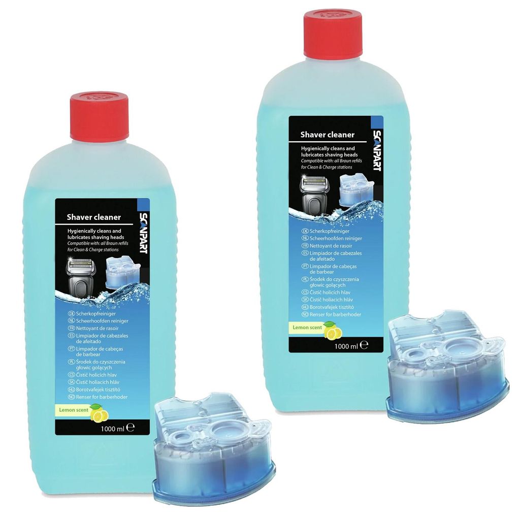2 x płyn czyszczący do golarek Braun, 1 l, zapach cytrynowy Zdjęcie produktu 
