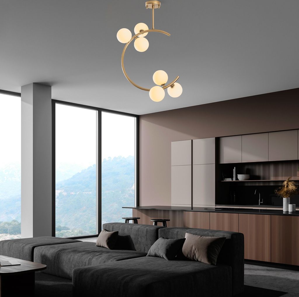 Opviq, Luminar - 14126, lampadario, oro, corpo in metallo, Immagine del prodotto 