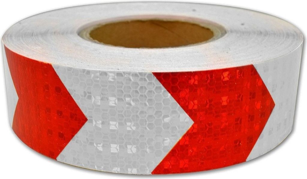 Warnreflektierendes Band weiß/rot - 25mx50mm