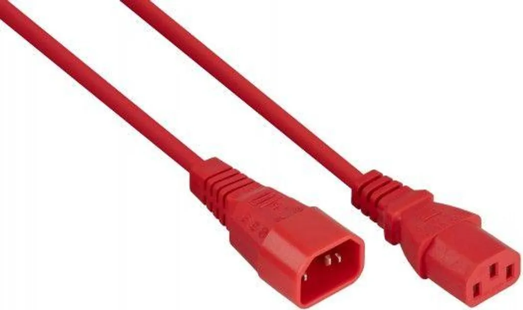 Prolunga Professionale C14 a C14 Rossa 2mt Kabelmeister | VDE PVC