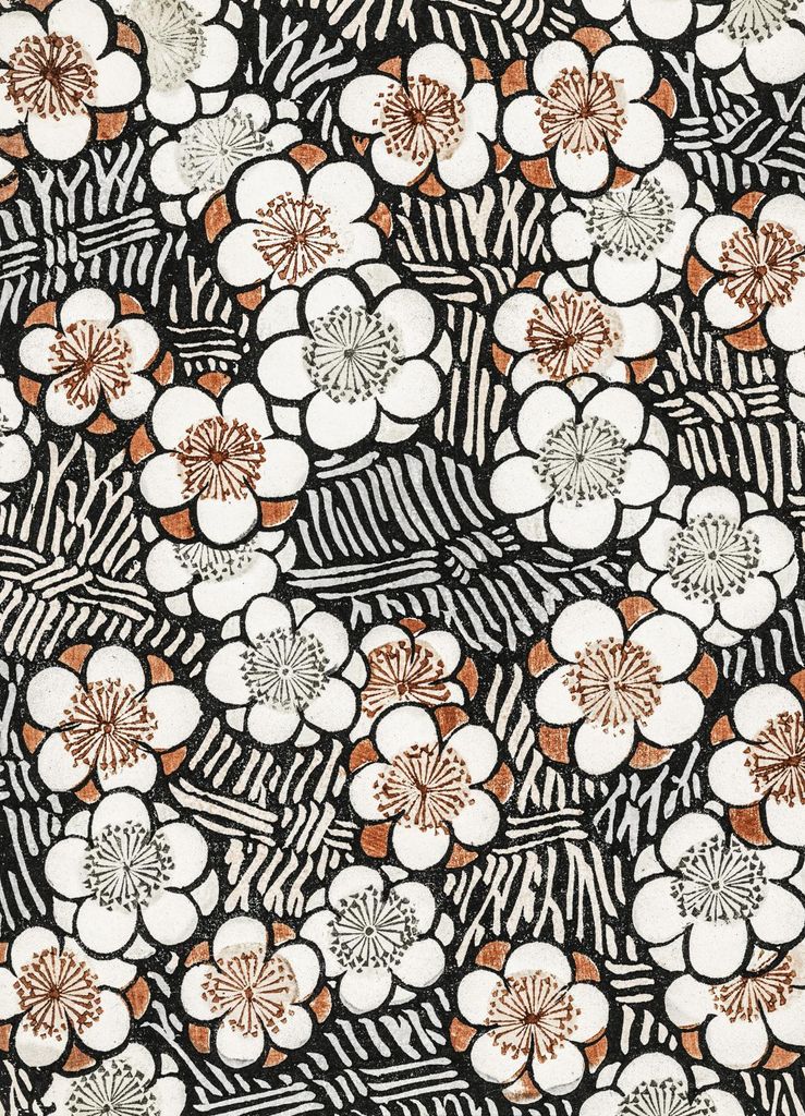 Poster 13x18cm Floral Muster, Bijutsukai Japanisch Vintage