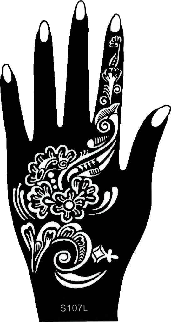 Henna Tattoo Schablone für die linke Hand
