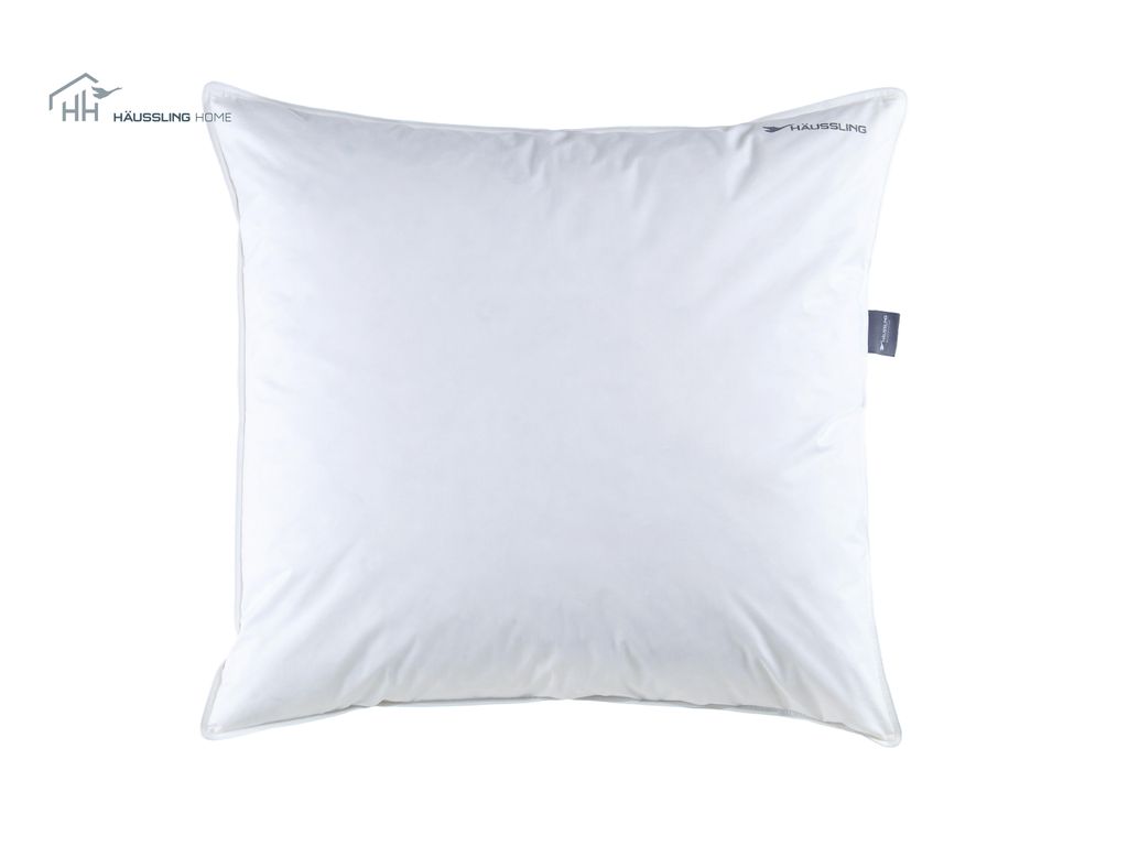 HÄUSSLING HOME 3-Kammer Federn- und Daunenkissen 80x80 cm | Kopfkissen, Kissen, Deutsche Manufaktur, 60% Daunen, auch für Allergiker geeignet, Be...