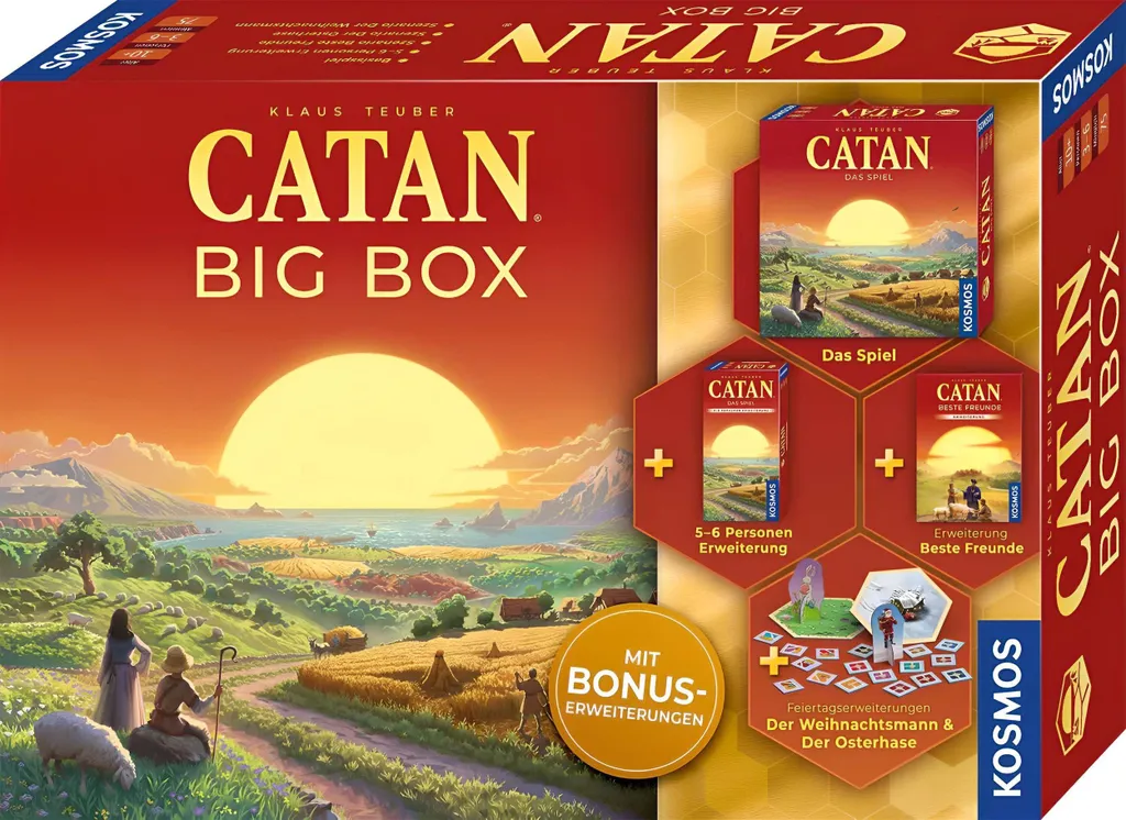 Jeu de plateau Catan Big Box 2025 coffret complet avec extensions incluse