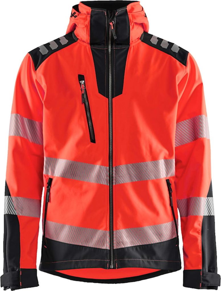Blakläder Warn-Softshelljacke 44912513 rot/schwarz Uni, XL