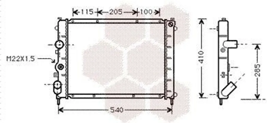 Radiateur de refroidissement moteur Renault Clio II et Kangoo Van Wezel