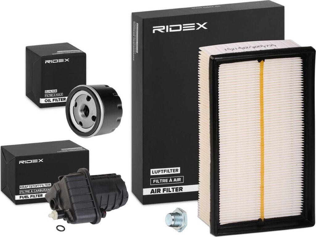 RIDEX Filterset Inspektionspaket Filtersatz für RENAULT Clio III Schrägheck (BR0/1, CR0/1) CLIO II (BB0/1/2, CB0/1/2) MODUS / GRAND MODUS (F/JP0)
