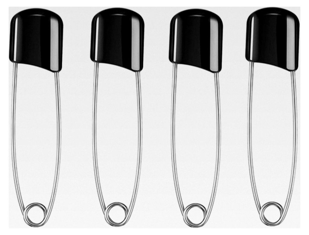 Sicherheitsnadeln mit Schutzkappe – Schwarz – 5,4 cm – Windelnadeln für Stoffwindeln – Sicherheitsnadeln für Babys