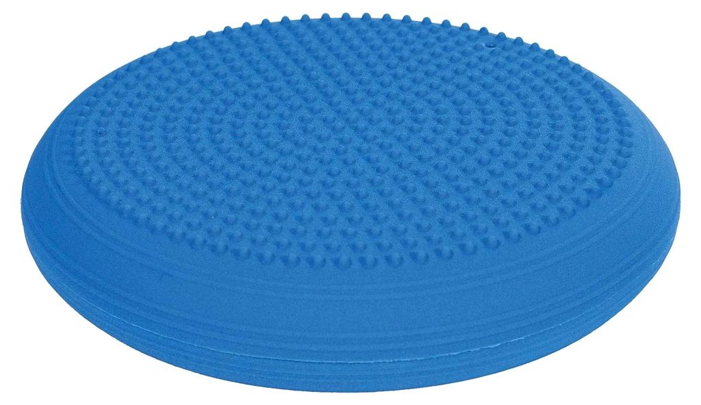 Balancekissen XL luftgefüllt aus geschäumtem Ruton blau anthrazit bis 200 kg