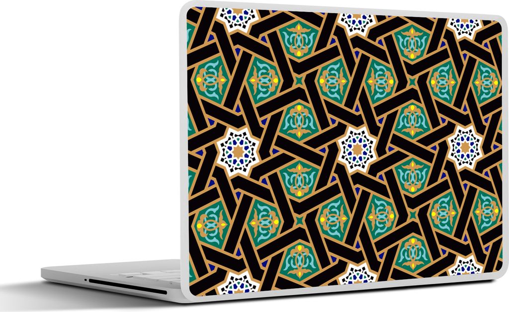 MuchoWow Laptop Aufkleber Sticker Cover Orientalisch - Muster - Arabisch - Sterne 36.5x27.5 cm - Laptop-Sticker