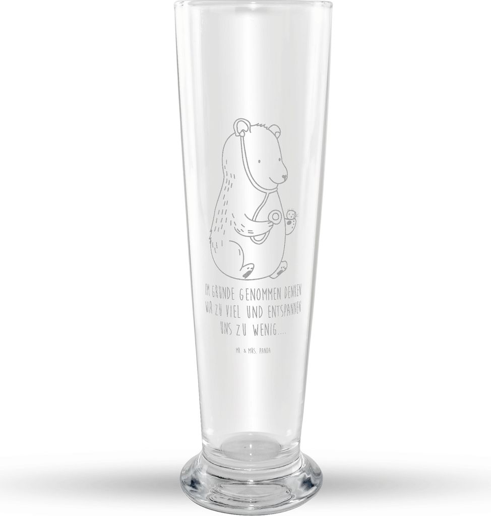 Mr. & Mrs. Panda Bierglas Bär Arzt - Transparent - Geschenk, Teddy, Bier Glas, Weißbierglas, Ärztin, Doktorin, Doktor, Professor, Weizen, Weizen...
