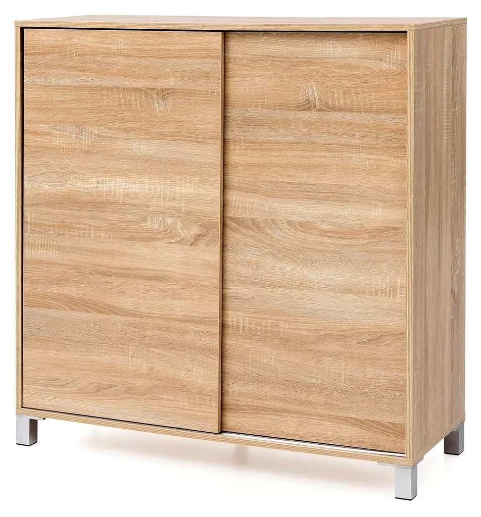 FineBuy Schuhschrank Sonoma Holz 100x108x37,5 cm Ablage Hoch, Design Schuhständer Groß 20 Paar Schuhe Schuhregal Flur, Schuh Aufbewahrung Platzsp...