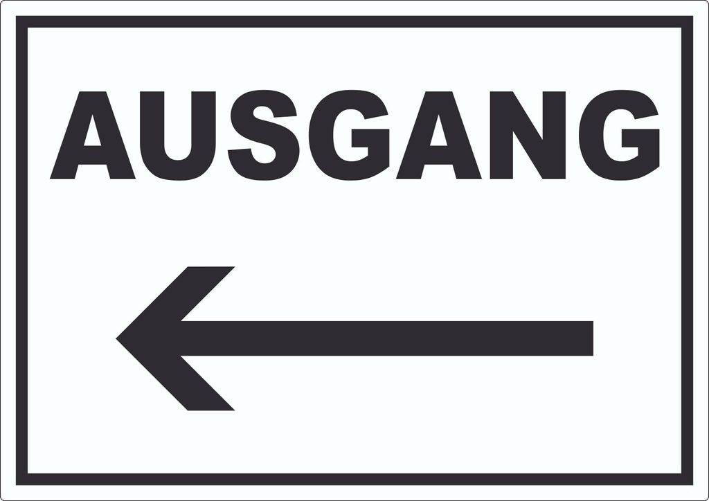 Ausgang Pfeil links Aufkleber A0 (841x1189mm)