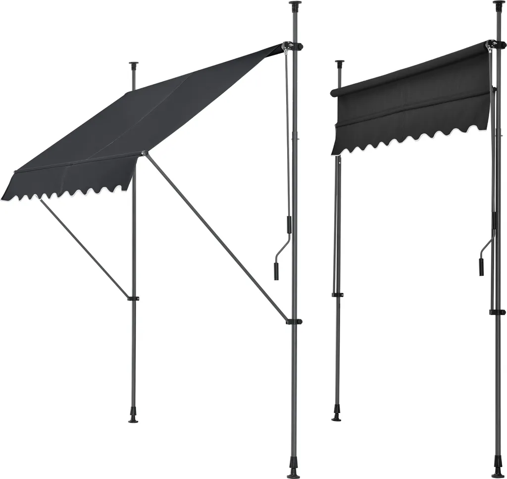Store pour balcon sans trou Stem 350 cm noir protection soleil d'été