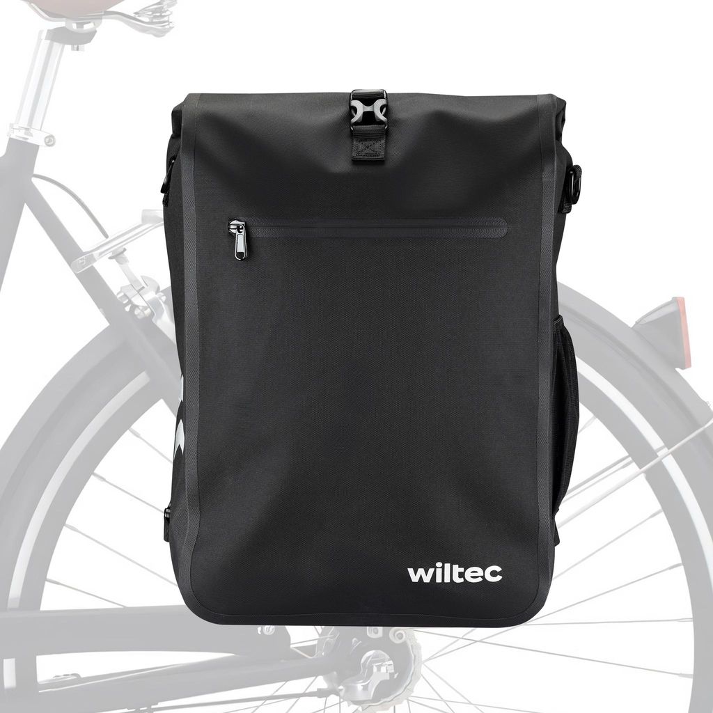 Wiltec Sacoche sac à dos étanche pour porte-bagages noire – Image du produit 