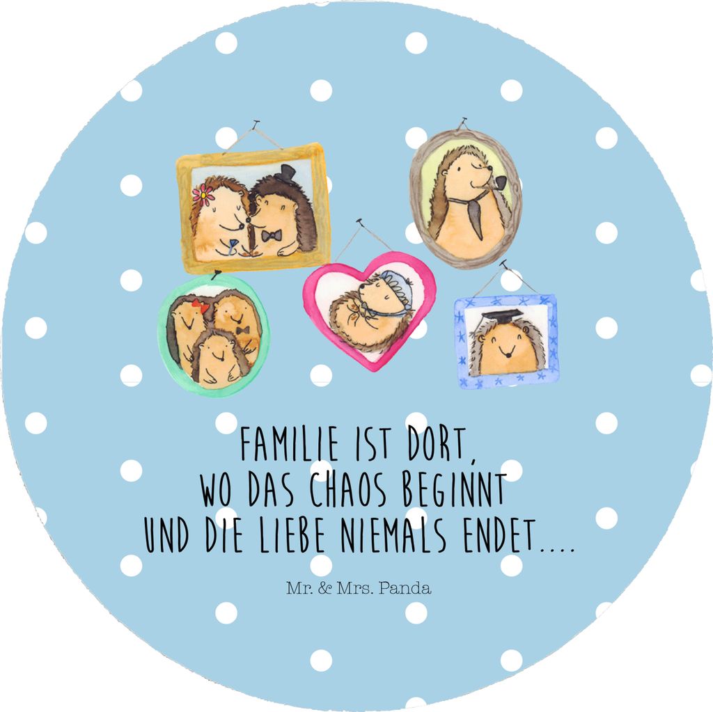 Mr. & Mrs. Panda magnet Igel Familie - Blau Pastell - Geschenk, Bilder, für kühlschrank, mit motiv, zettelhalter, Mama, Muttertag, Bruder, Liebe,...
