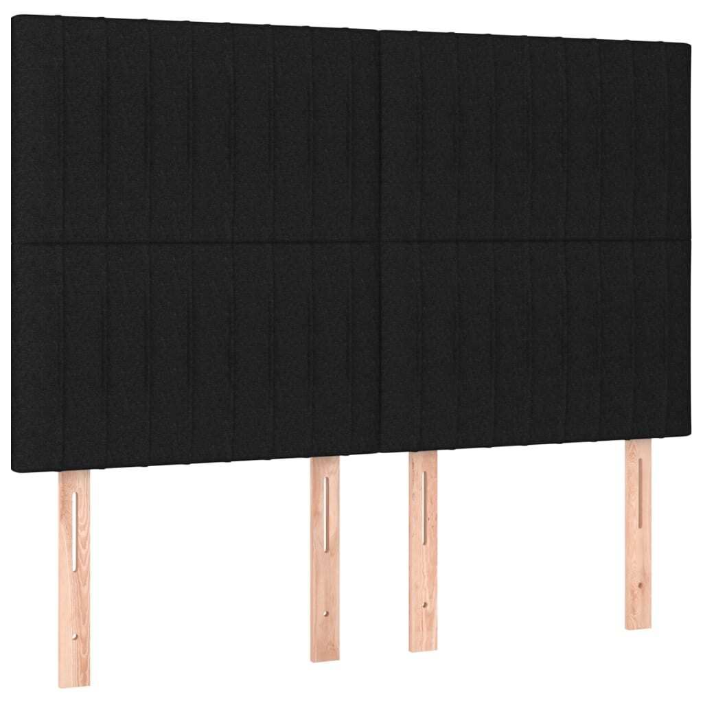 Kopfteil Schwarz 144x5x118/128 cm Stoff