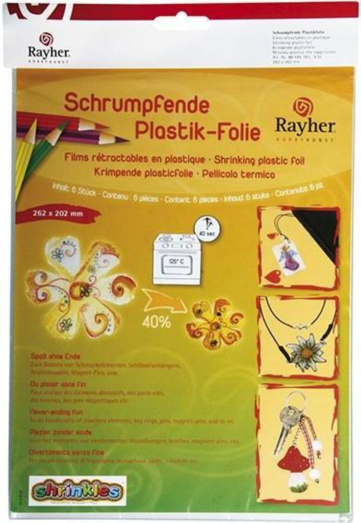 Schrumpffolie 5 Blätter - Weiß