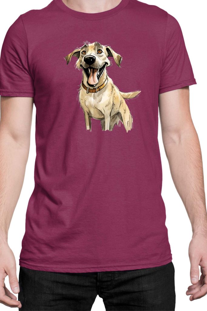 Herren T-Shirt Funny Dogs Breeds Kangal Dog Breed, Man 3XL / Burgundy