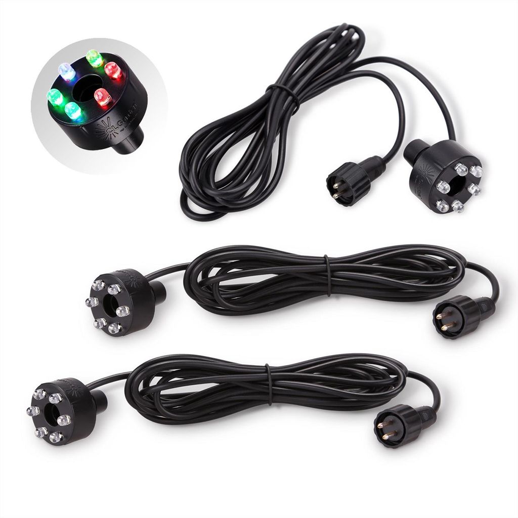 CLGarden 3 Stück LED Ring Multicolor für LED Springbrunnen Produktbild 