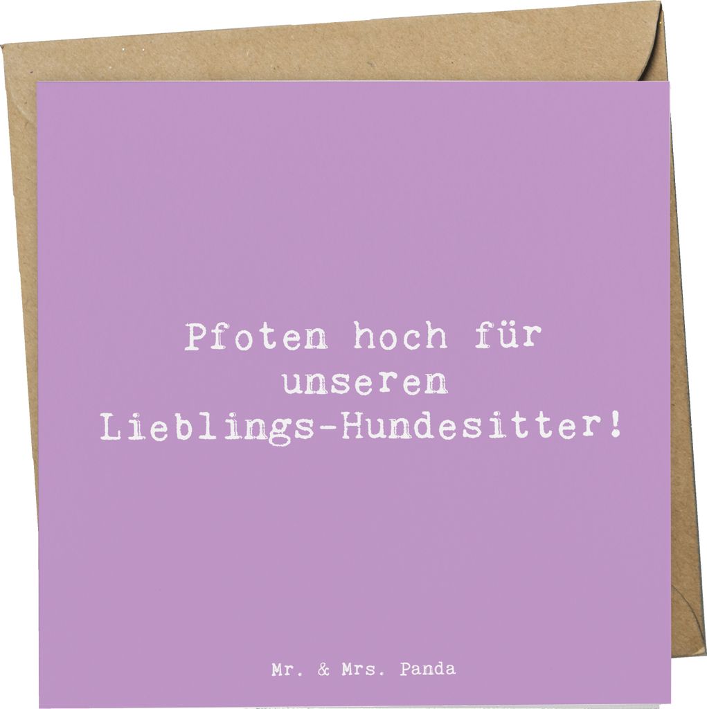Mr. & Mrs. Panda Grußkarte Spruch Lieblings-Hundesitter - Lavendeltraum - Geschenk, Dankbarkeit, Bedanken, Glückwunschkarte, Danke sagen, Klappka...