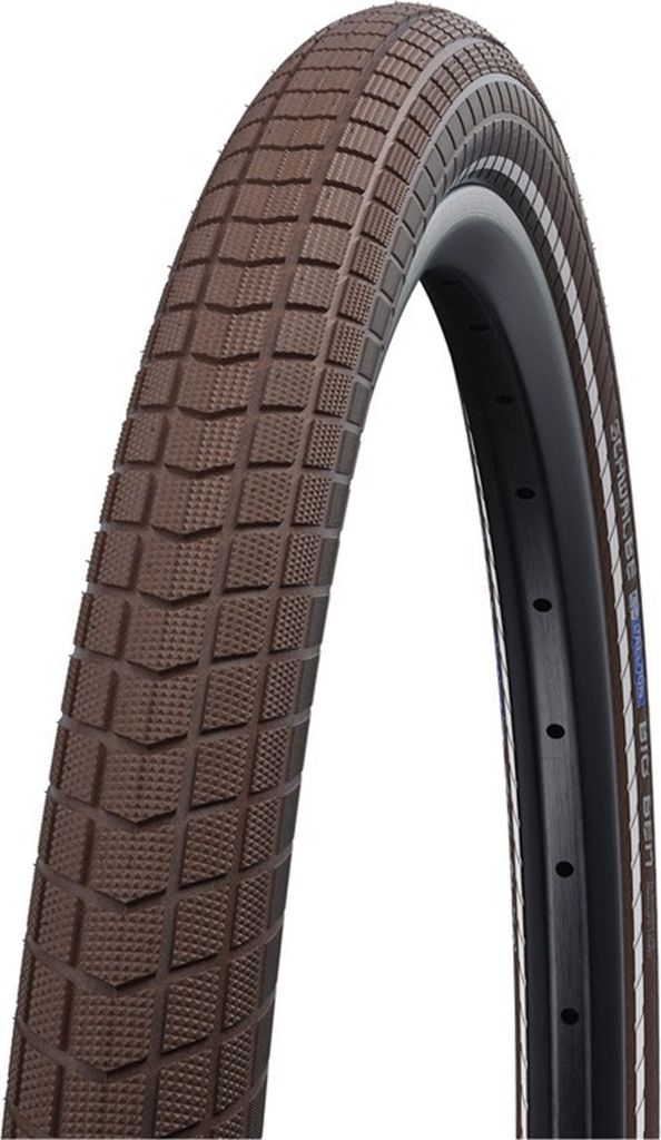 A close-up studio shot of a bicycle tire.